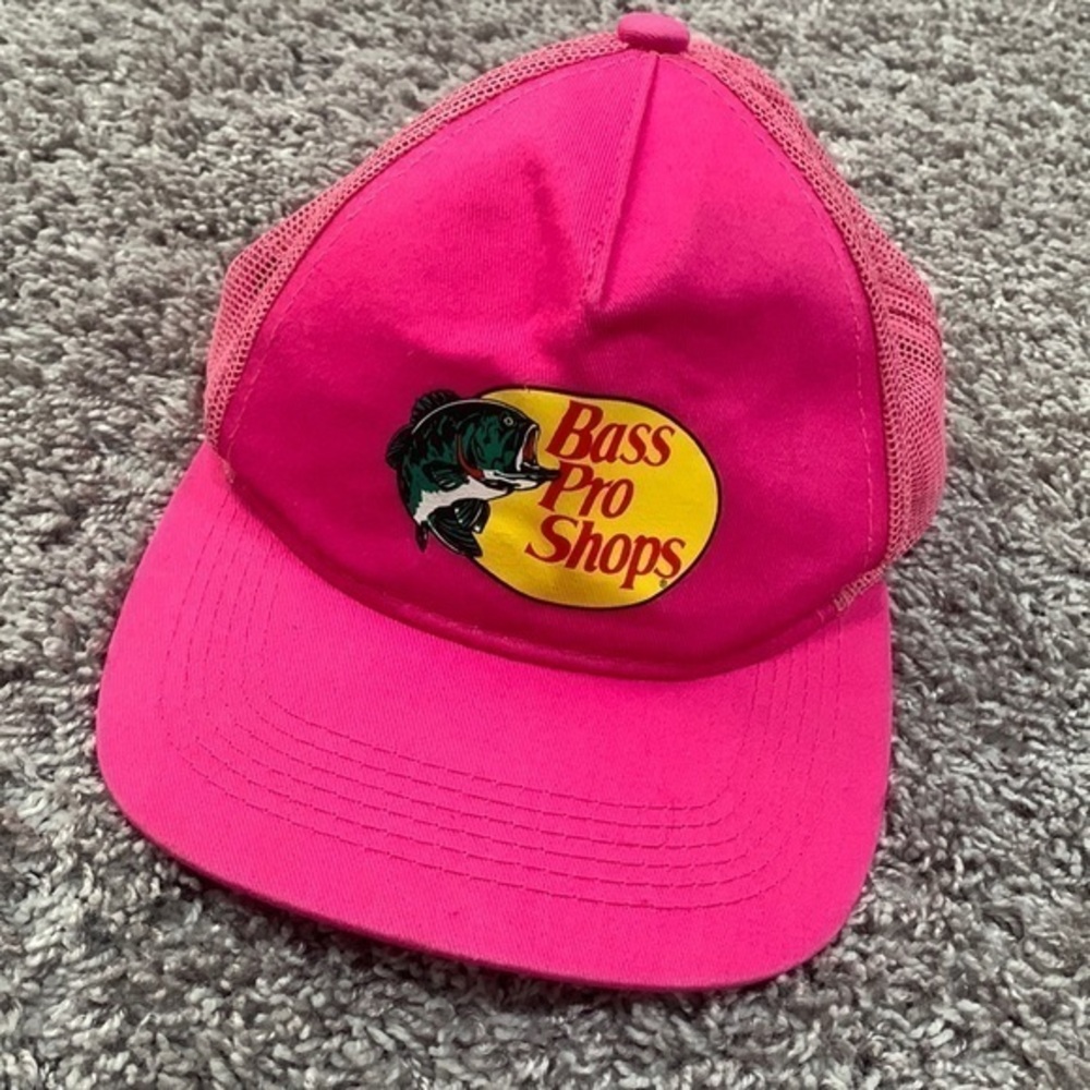 Bass pro shops youth pink baseball cap fish SnapBack‎